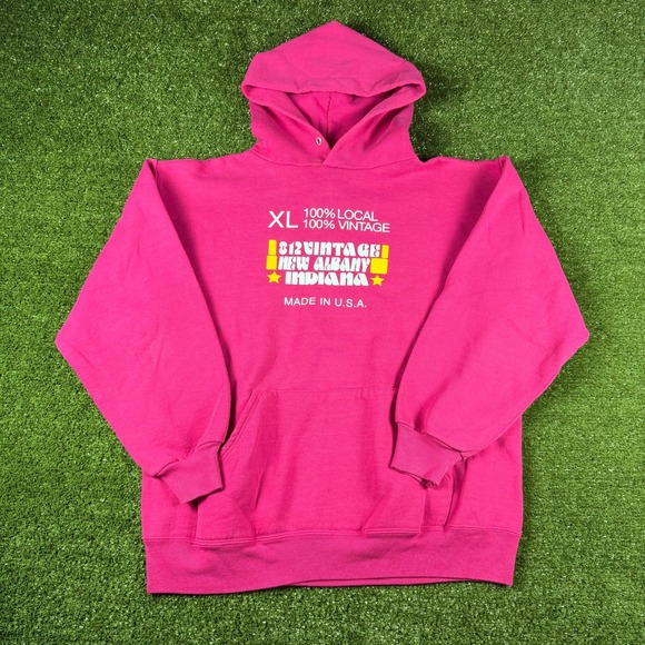 chic Other - Chic 812 Vintage New Albany Indiana Hoodie Pink Made in USA Men Large XL Graphic